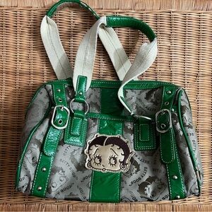 Vintage Green and Gray Betty Boop Women's Bag